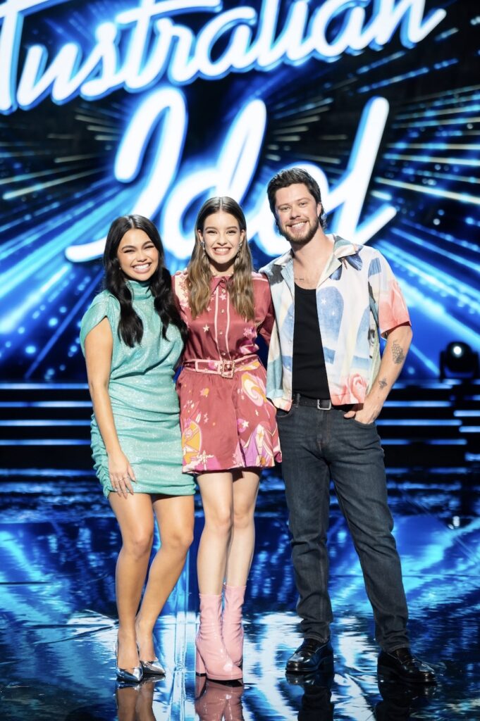 Amy Reeves, Denvah Baker-Moller and Dylan Wright, Australian Idol Top Three. Seven